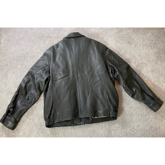 Andrew Marc Mens Black Leather Jacket Thermolite Plus Quilted Lining Large - Picture 2 of 15